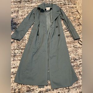 Everlane The Drape Double Breasted Lightweight Trench Coat in Sage Green Balsam
